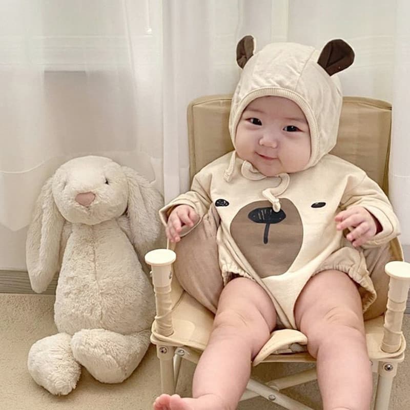 Bebê bebê primavera outono macacão de manga comprida macacão meninos meninas recém-nascido um ano de idade bebê bonito m