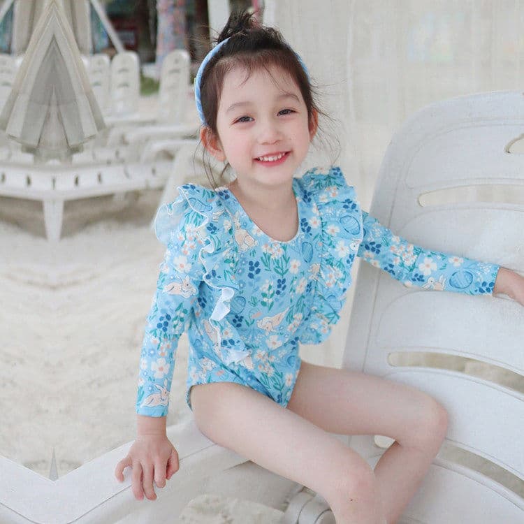 Meninas manga longa moda maiô versão coreana influenciador estilo princesa 2025 novo estilo feminino crianças maiô menin