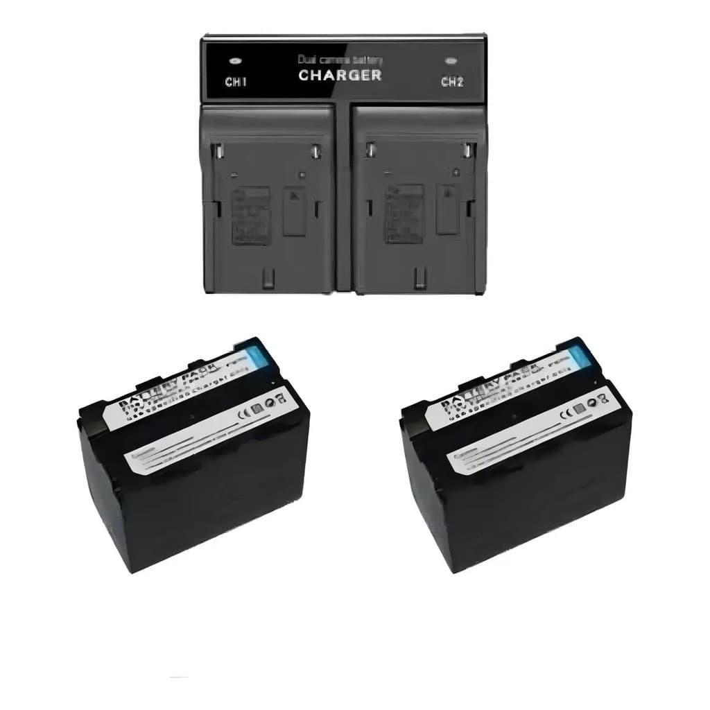 2bateria Para Iluminador Led Np-f970 + Carregador Duplo