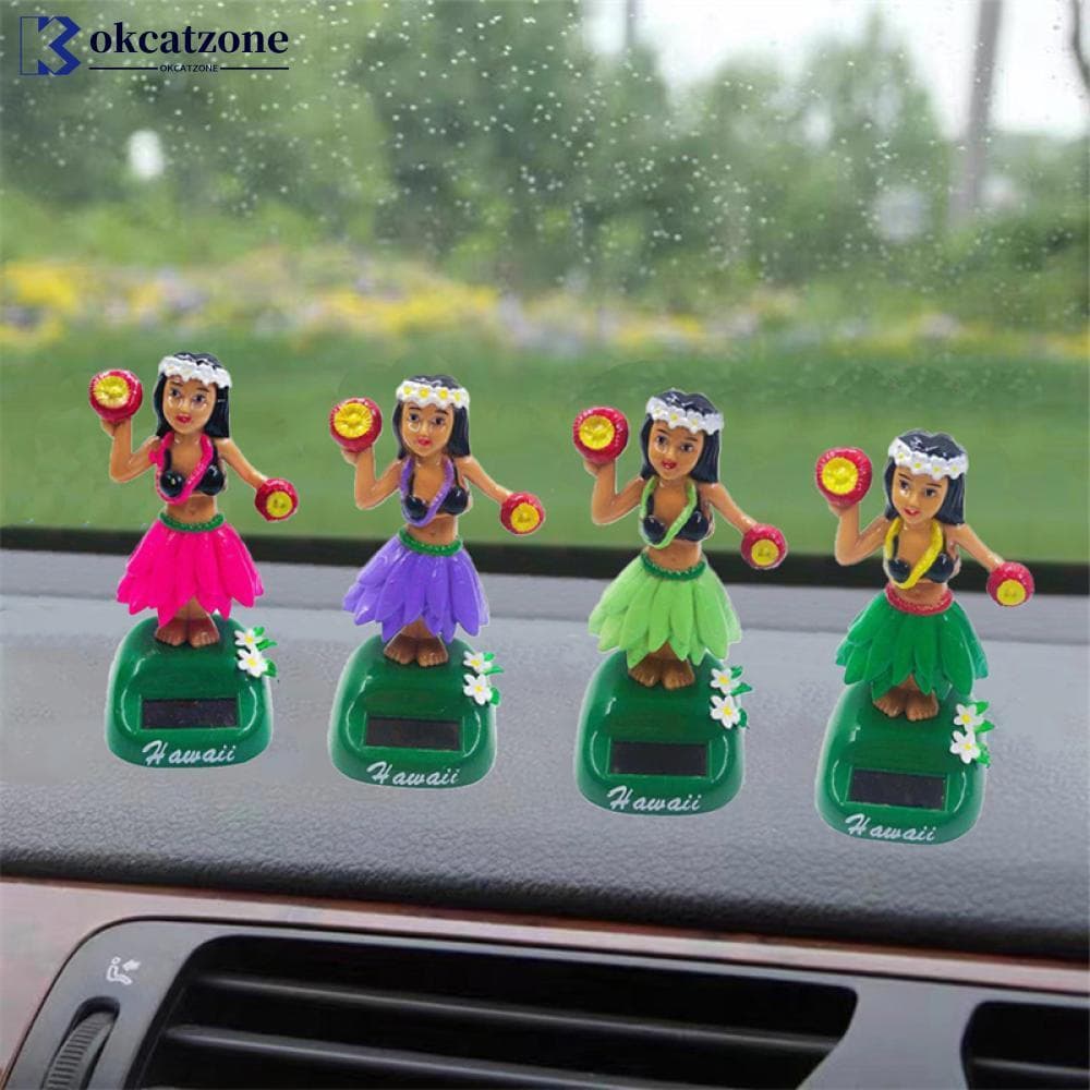 OKCATZONE Cabeça De Agitação Solar Balançando Havaí Meninas Decoração Do Carro Dança Boneca Acessórios Energia Brinquedo