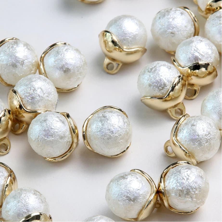 5 Pçs 10MM Botões De Costura Haste De Metal Inferior Feito À Mão Botão De Pérola Decorativo Para Roupas Acessórios De Bo