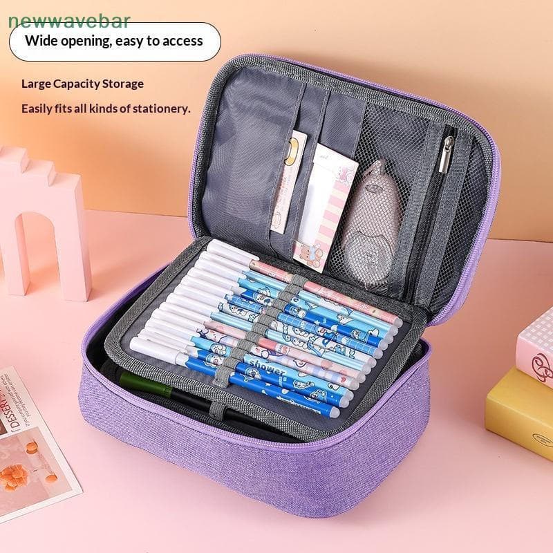 [HENGHOME] Estojo De Lápis De 5 Camadas Com 72 Furos Bolsa De Armazenamento De Caneta Kawaii De Grande Capacidade Papela