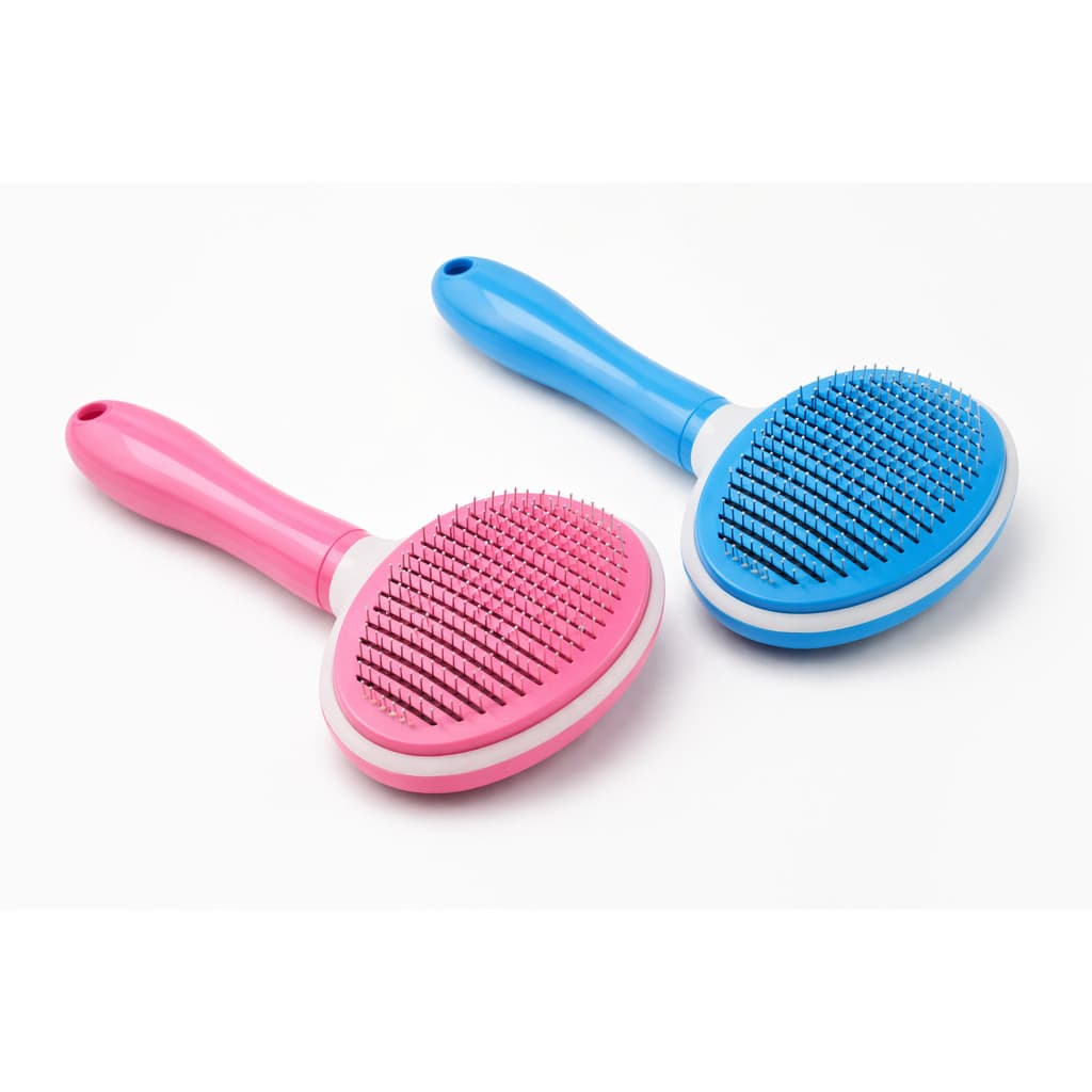 Escova Rasqueadeira Pet Remove Pelos Facíl Higiênica Botão