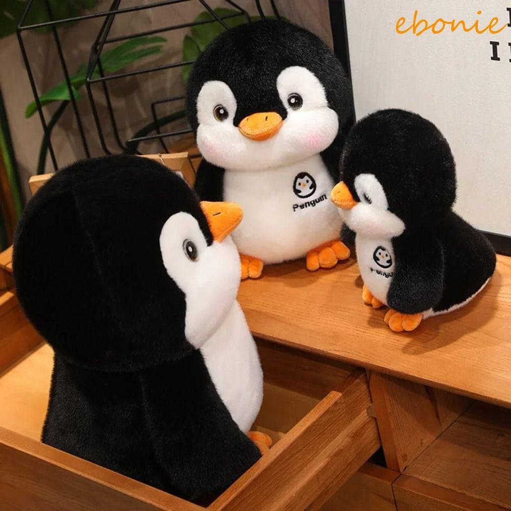 EBONIE Pinguim Boneca De Pelúcia , Animal Recheado Gordo Lance Travesseiro , Bonito Coleção Fofa Casal
