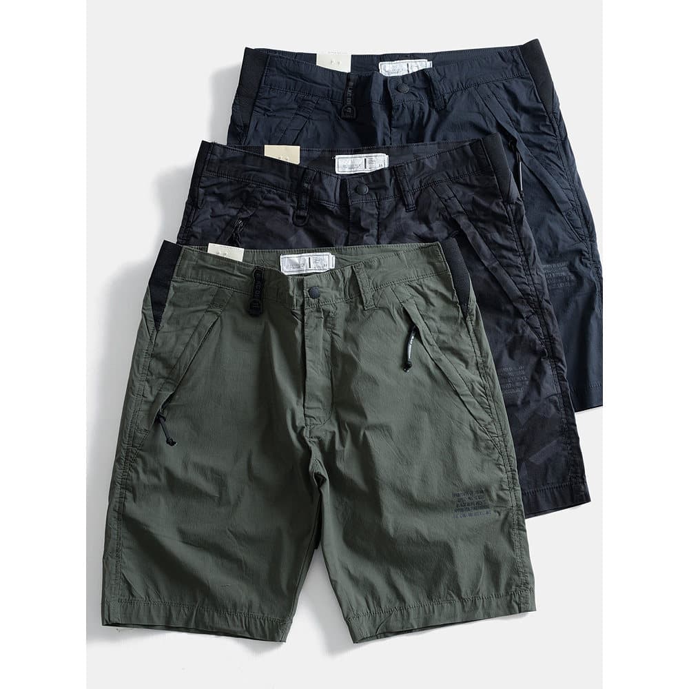 Leve respirável verão Retro lavado macacão Shorts casuais Micro-elástico em linha reta calças de cinco pontos soltas cal