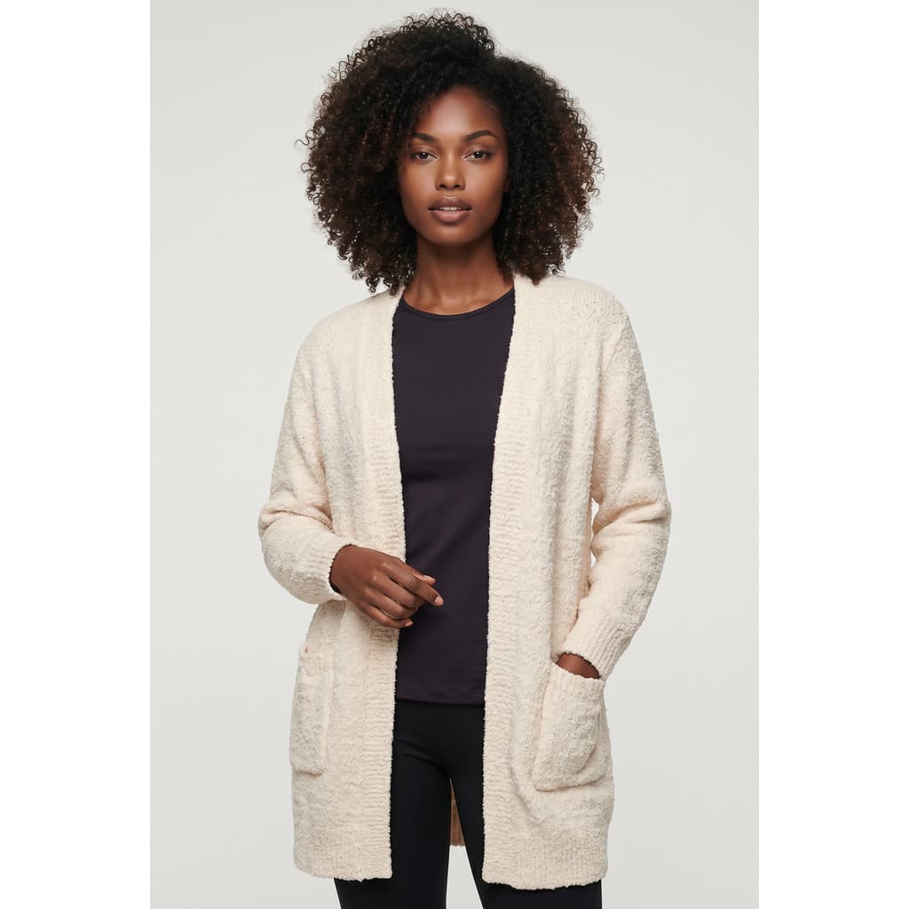 Cardigan longo feminino tricot com bolso 61290