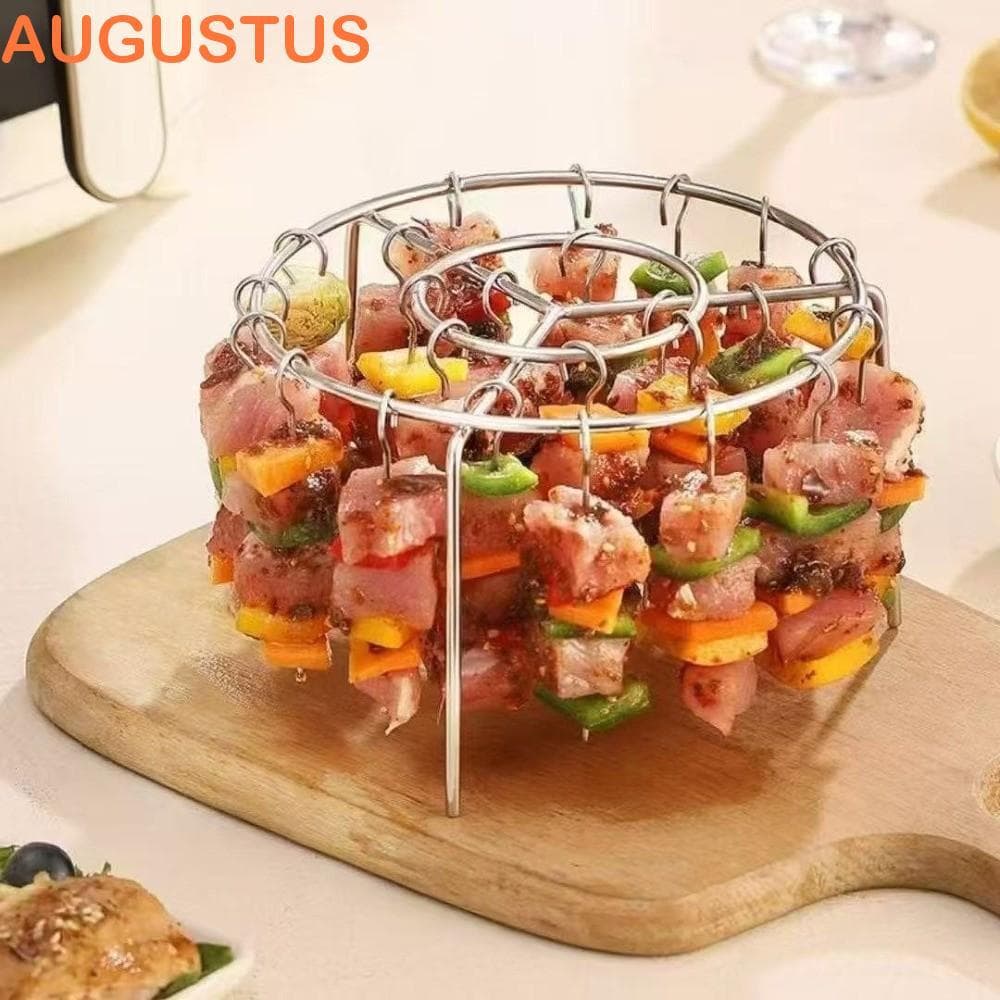 Espetos De Grelha Giratórios AUGUSTUS , Suporte De Espeto De Fritadeira De Ar Antiaderente De Aço Inoxidável , Resistent