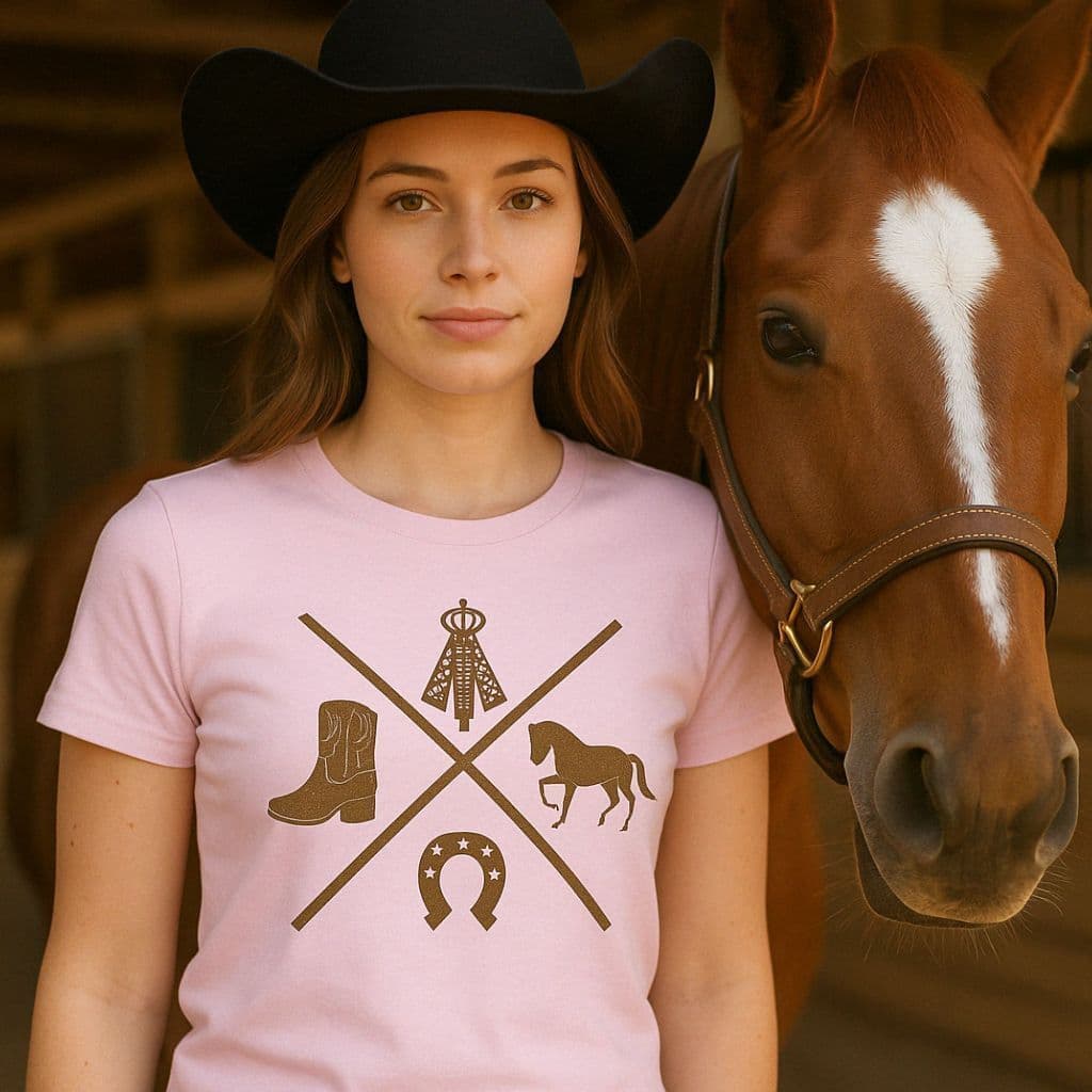 Camiseta Feminina Country Moda Agro Boiadeira Blusa Rodeio T-shirt Barretos  100% Algodão