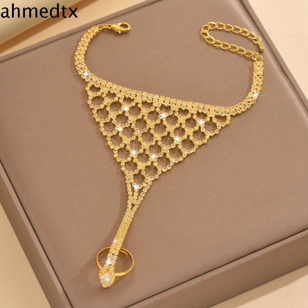 Acessório De Dança Étnica Com Borla AHMEDTXB , Pulseira De Dedo Dourado Ajustável Simples , Durável