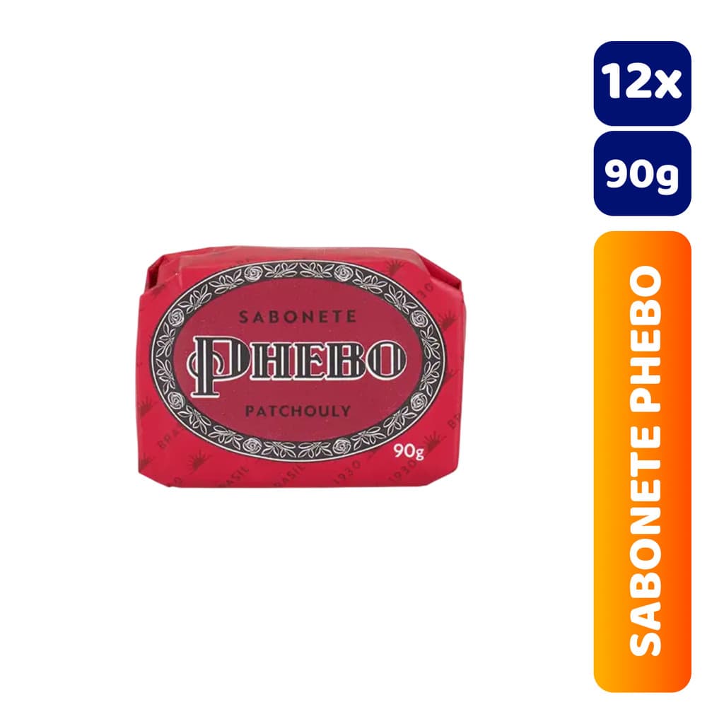 Kit C/12 Unidades Sabonete em Barra Vegetal Phebo 90g Patchouly
