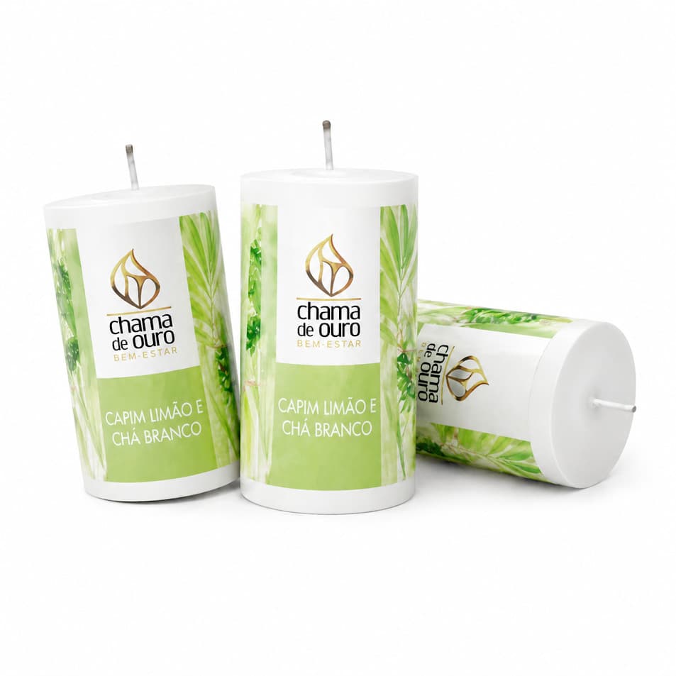 Vela Aromática Capim Limão E Chá Branco Bem Estar Zen