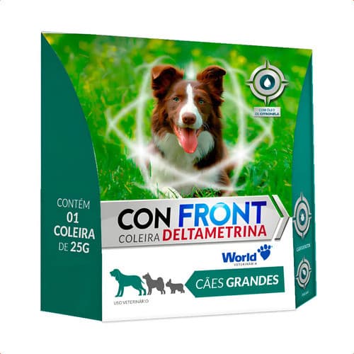 Coleira Con Front Deltametrina 25g Gde Antipulgas Carrapatos World