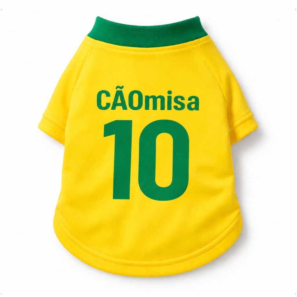 Camiseta Pet Cãomisa 10 Brasil Copa Roupa Para Cachorro Soft