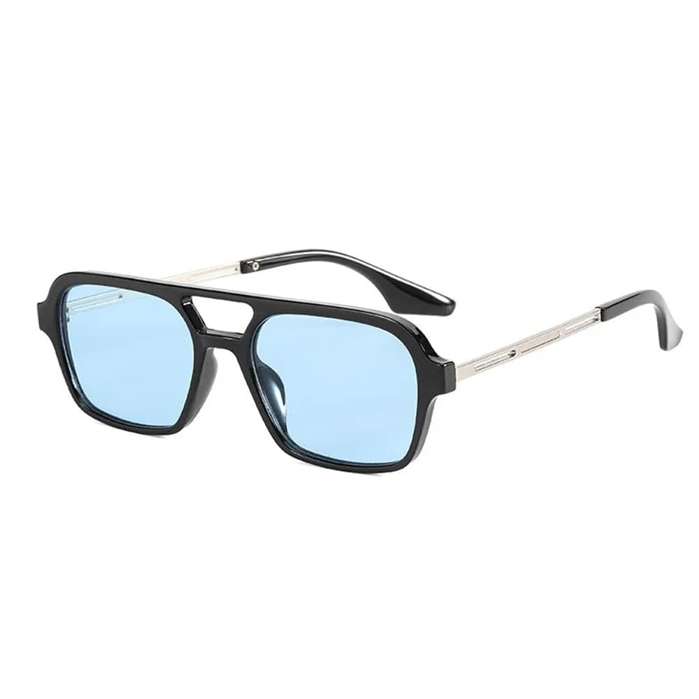 Óculos De Sol Quadrado Modelo Turim Bulier Modas Leopard Preta Lente Azul Varias Cores Disponiveis