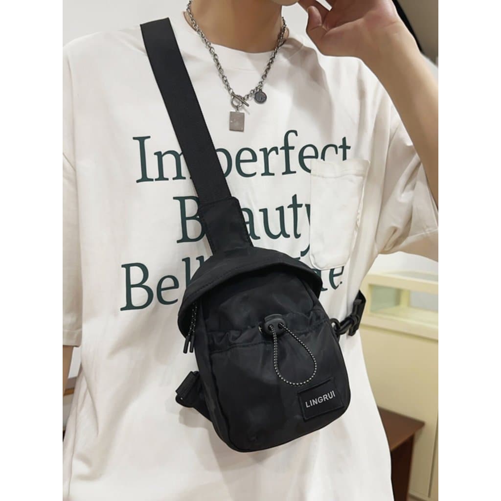 Bolsa para celular Mini bolsa de ombro pequena bolsa de peito masculina na moda ins japonês Casual personalidade moda St