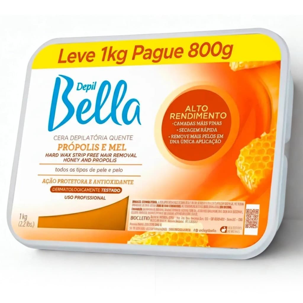 Cera Depilatória Quente Depil Bella Própolis e Mel 1kg