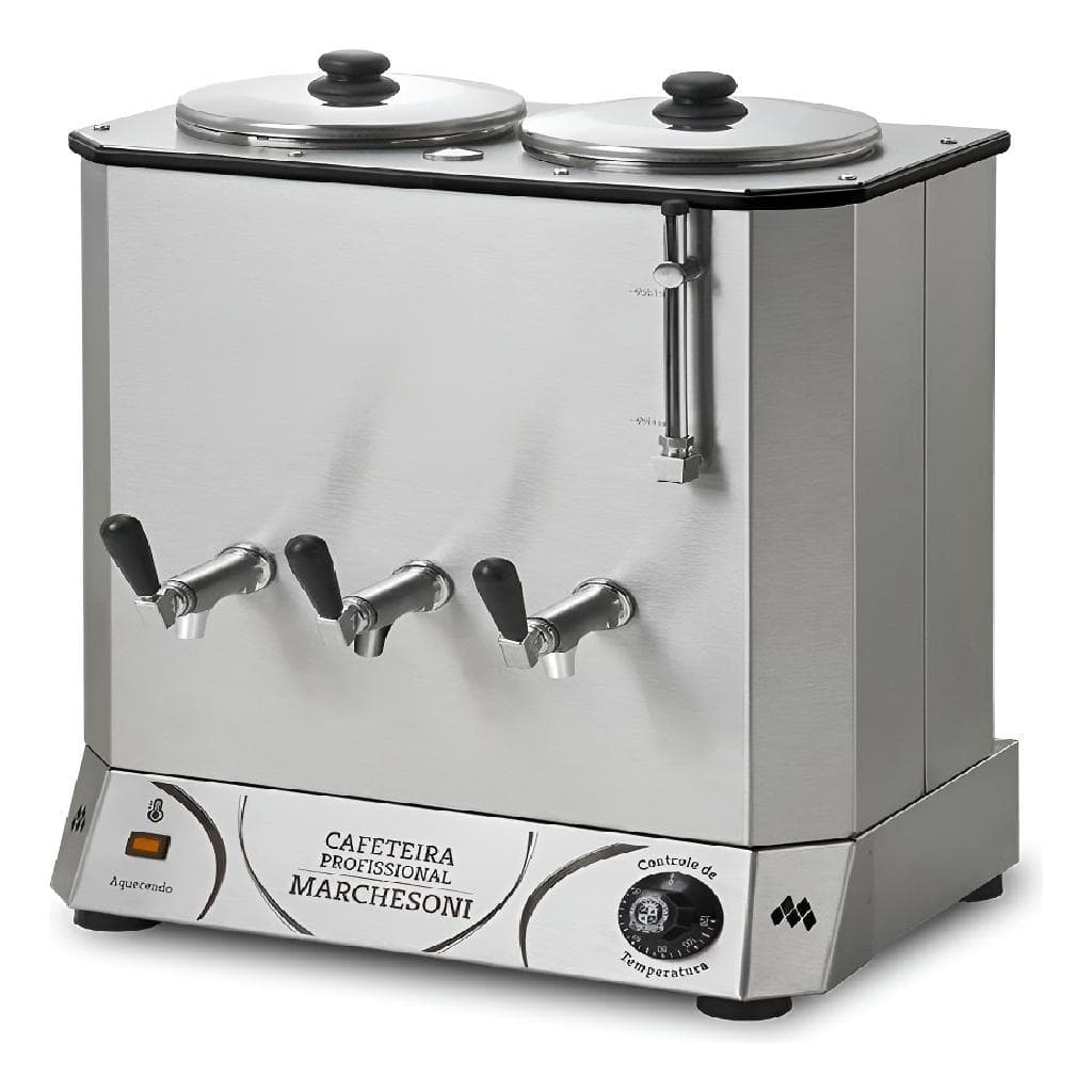 Cafeteira Eletrica 220V 12 Litros 2x6L Profissional Café Chá Leite Achocolatado Refeitório Bar Recepção Festa