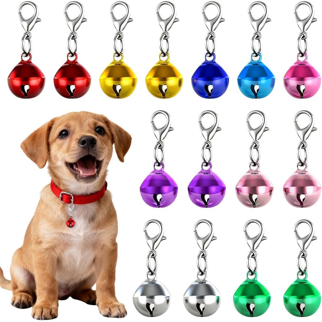15 Sinos para Gato, Sinos Coloridos para Coleira de Cão e Gato, Sinos Pequenos Cães com Chaveiro para Coleira, Deco