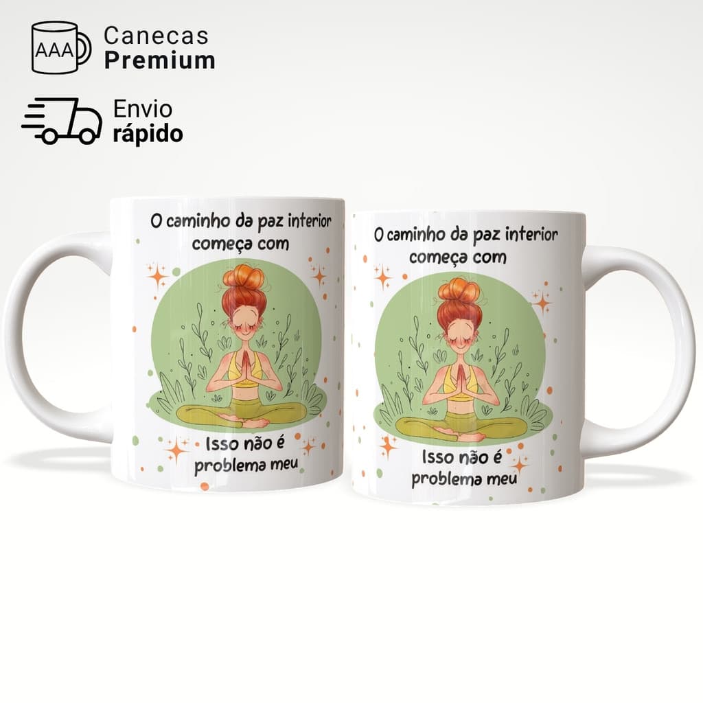 Caneca Xícara Amiga Caos Café Mente Zen Deboche Paz Interior Presente Criativo 325ml – JURO