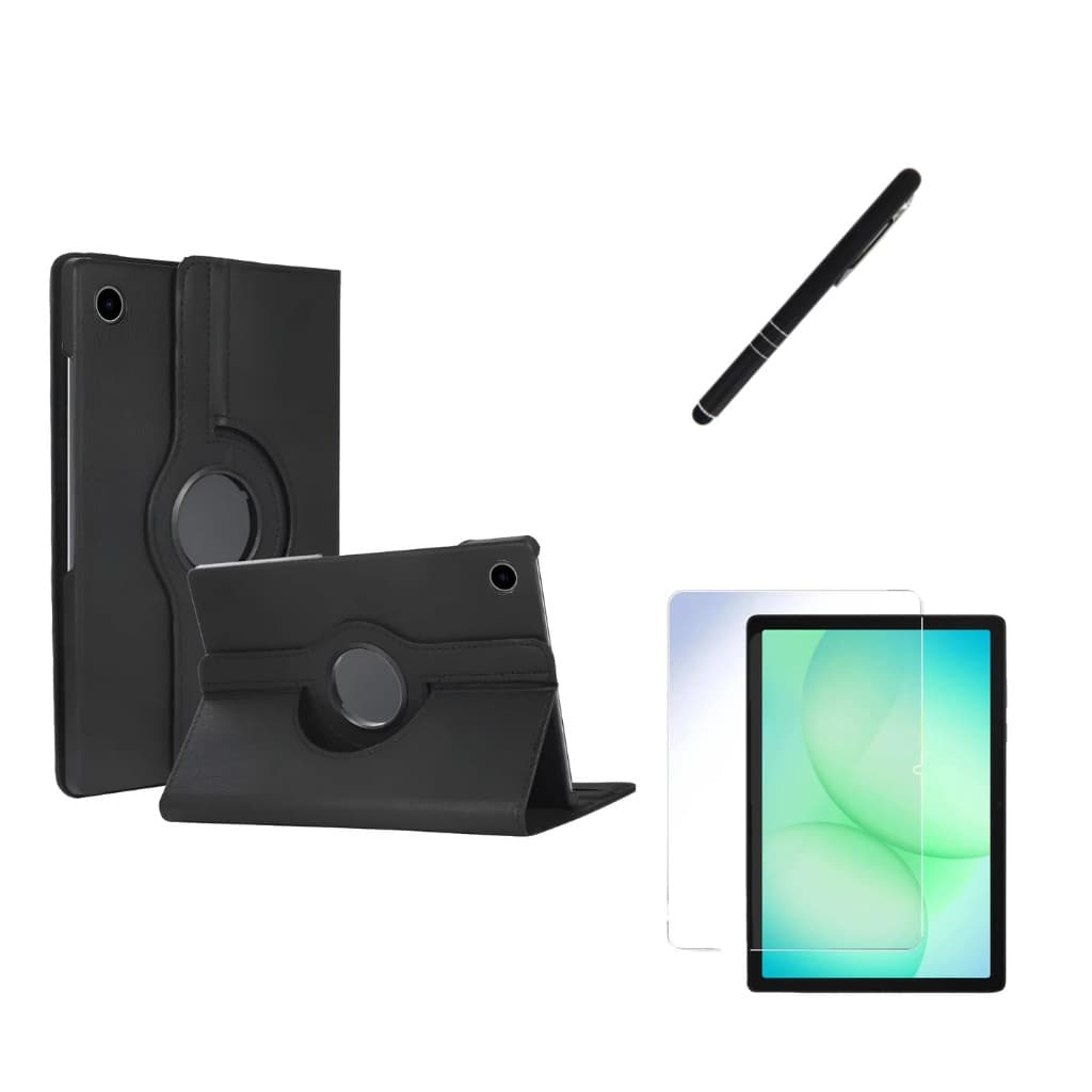 Kit Capa Giratória Tablet Galaxy A11+ A11 Plus SM-X230/X236 + Pelicula + Caneta touch