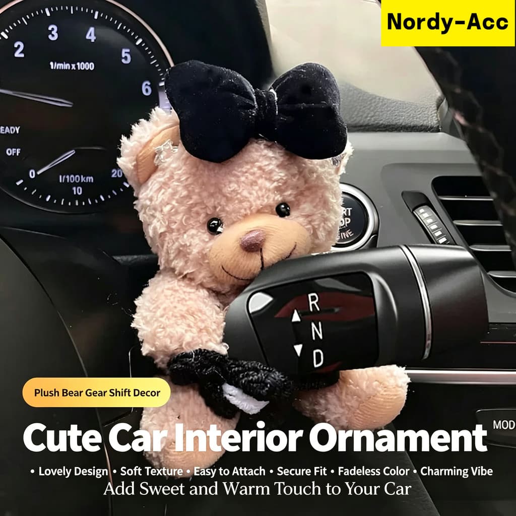 Viral Bonito Pelúcia Limpador De Carro Ornamentos Boneca Kawaii Sinal De Volta Alavanca De Mudança De Engrenagem Decoraç
