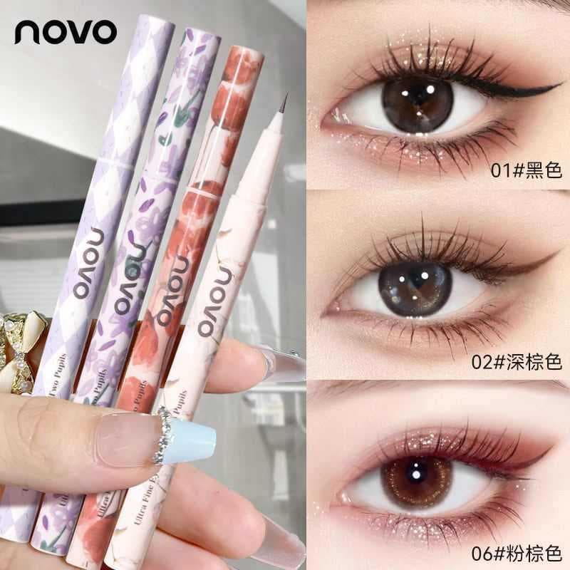 NOVO caneta delineadora líquida ultrafina colorida, à prova d'água, à prova de suor, de longa duração, sem manchas, marr