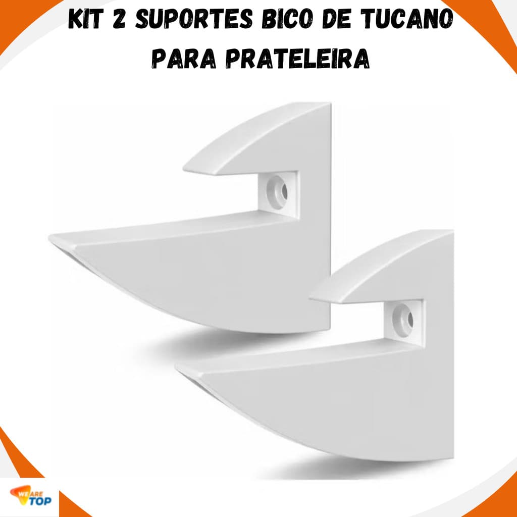 Kit 02 Suportes Bico De Tucano Para Prateleira De 15mm Suporte Invisivel Top