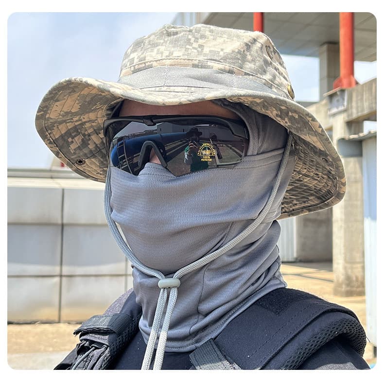 Real cs tático Benny chapéu camuflagem borda redonda chapéu máscara facial ao ar livre respirável lazer protetor solar b