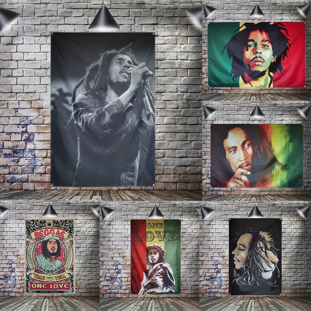 Jamaica Leão Rasta Reggae Bandeira Música Rock Decoração De Casa Pendurada 4 Gromments Em Cantos 3 * 5FT 90 * 150CM Core
