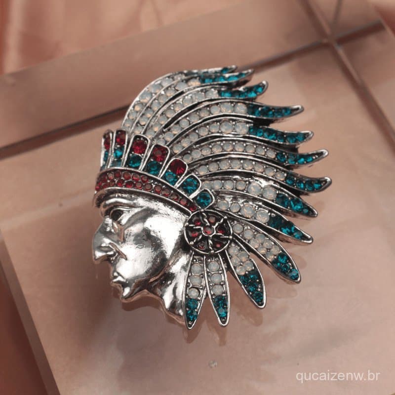 Broche tribal De Strass Incrustado De 1 Peça , Novidade Simples E Versátil , Adequado Para Festas De Viagem , Uso Diário