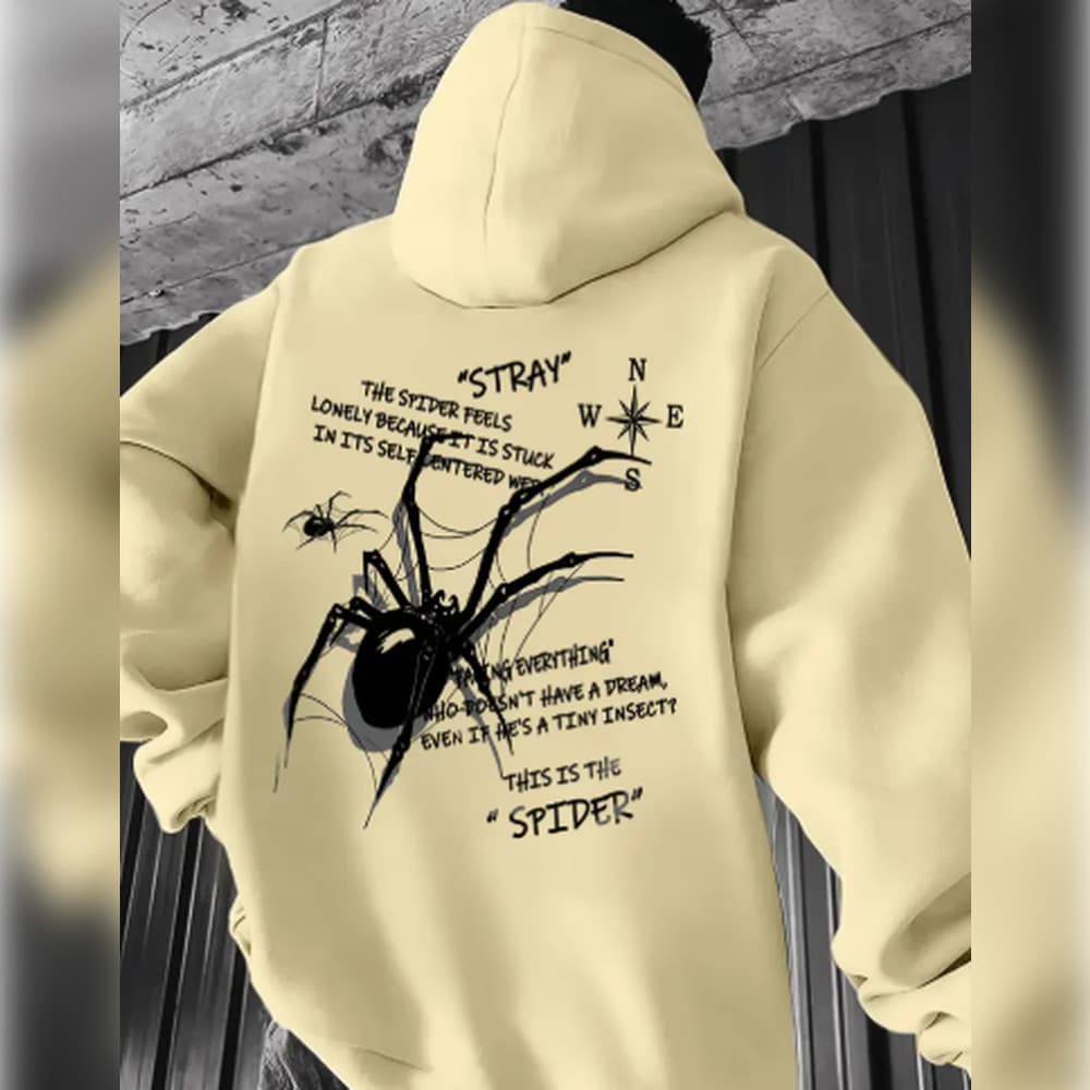 Moletom Canguru com Capuz  Estampa De Aranha  Texto Humorístico Unissex Estampado Envio Rapido