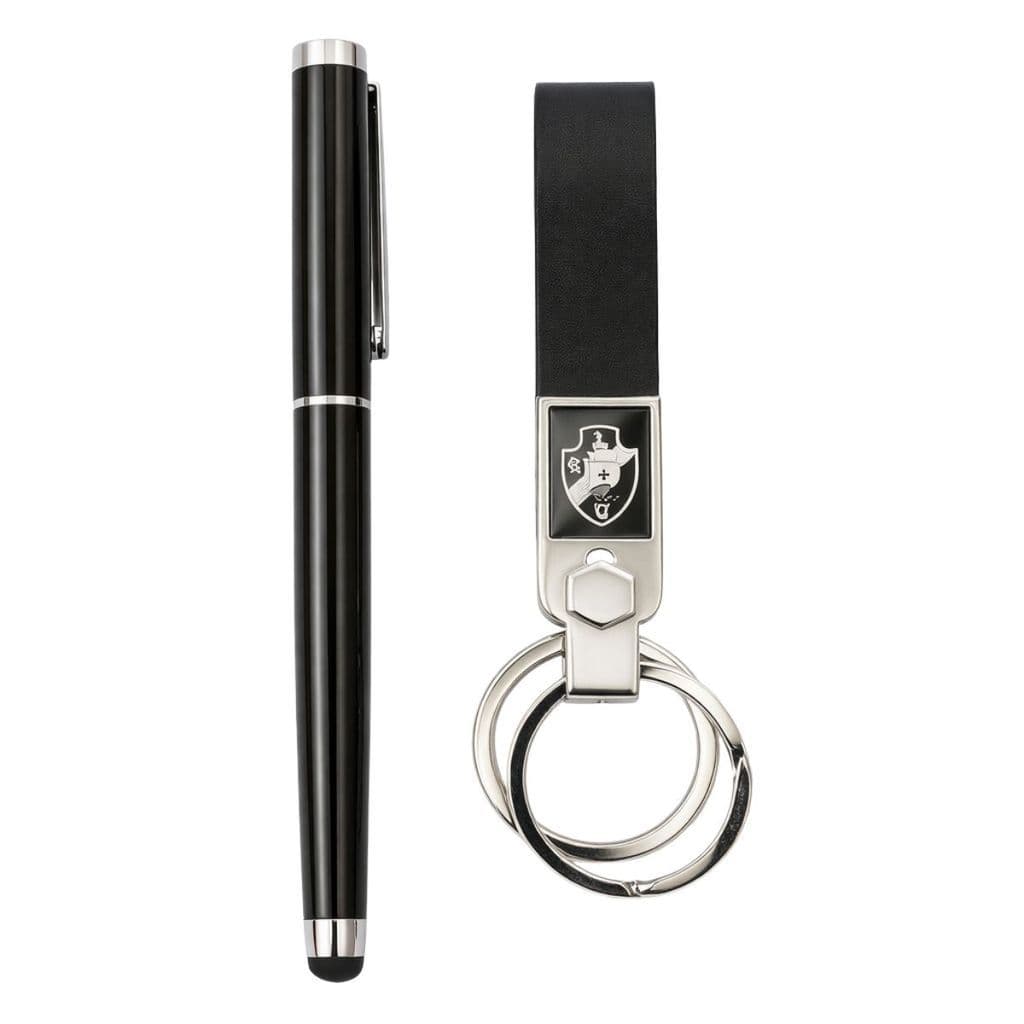 Kit Jogo Caneta Touchscreen de Metal Com Chaveiro - Vasco