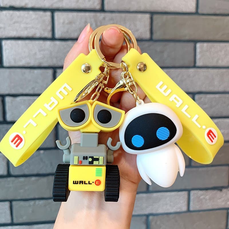 Chaveiro de WALL-E, pingente de WALL-E e EVA, item periférico de filme de animação, brinquedo de figura