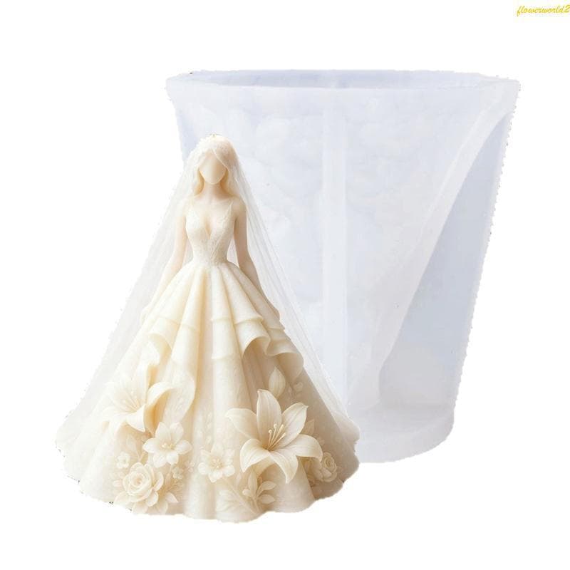Vestido Casamento Flores Projeta Molde Silicone Para Artesanato E Romântica