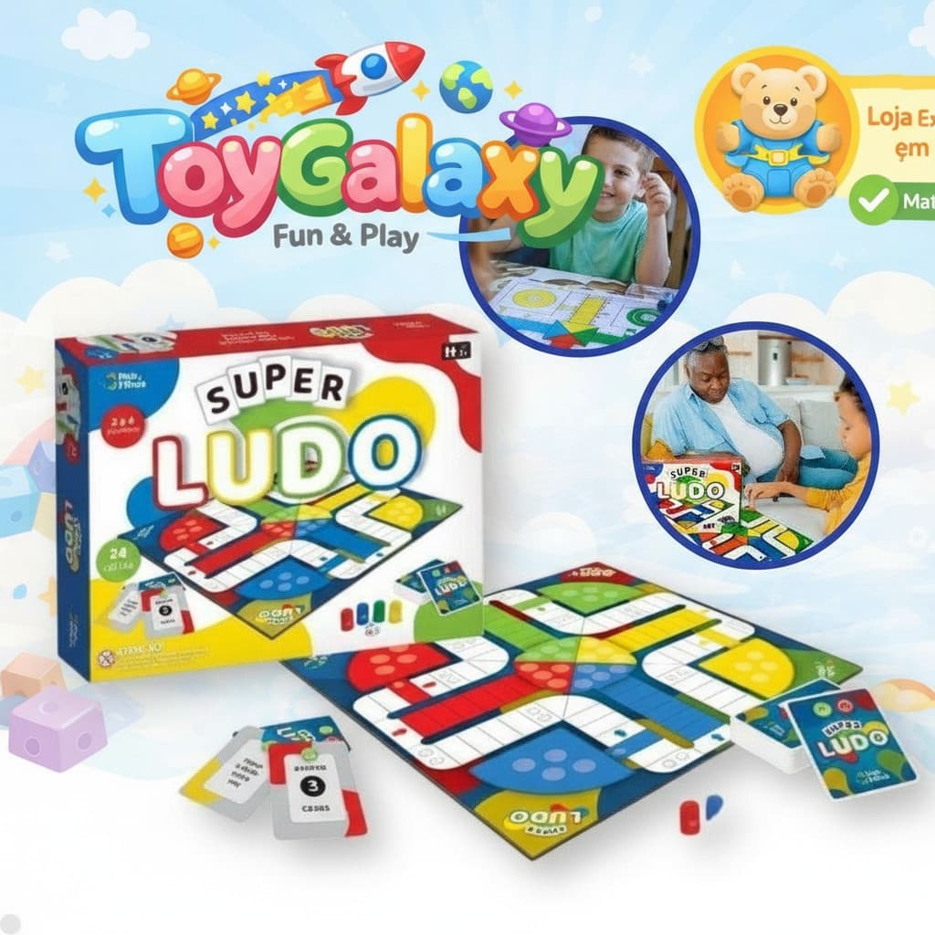Jogo de Tabuleiro Super Ludo - Pais e Filhos