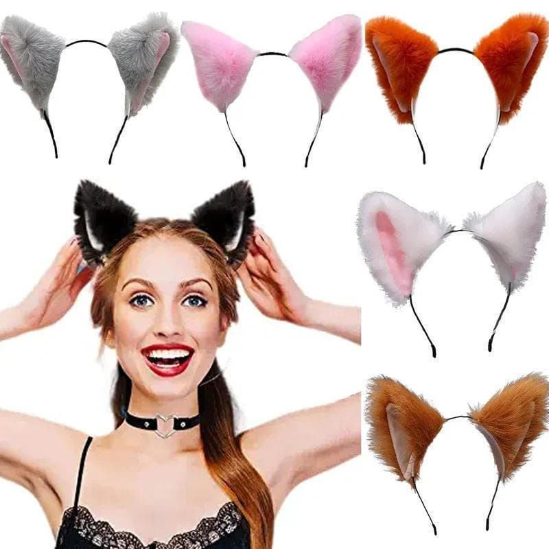 Orelhas De Gato Anime Lolita Acessórios Para O Cabelo Cosplay Lobo Raposa Orelha Gótico Cocar Festa Traje
