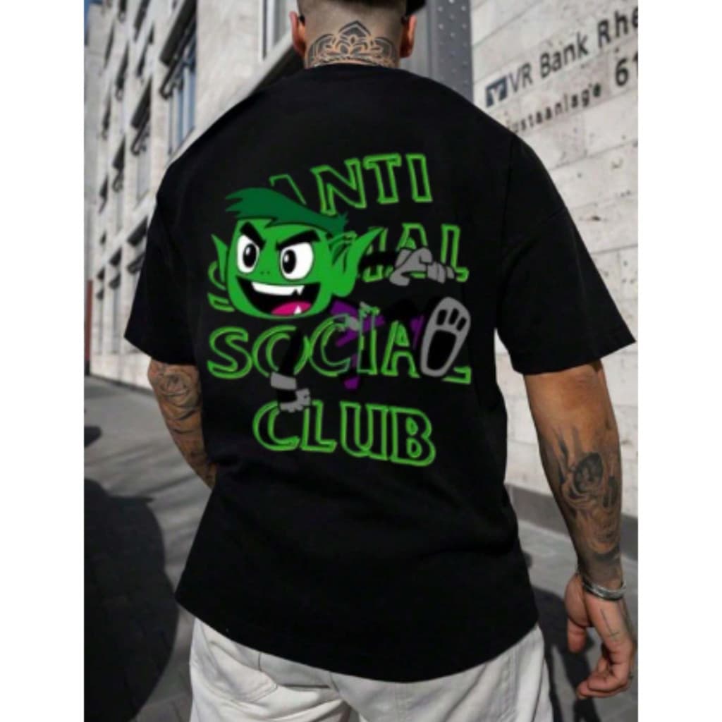 Camiseta Masculina Oversized Streetwear Mutano Anti Social BT
