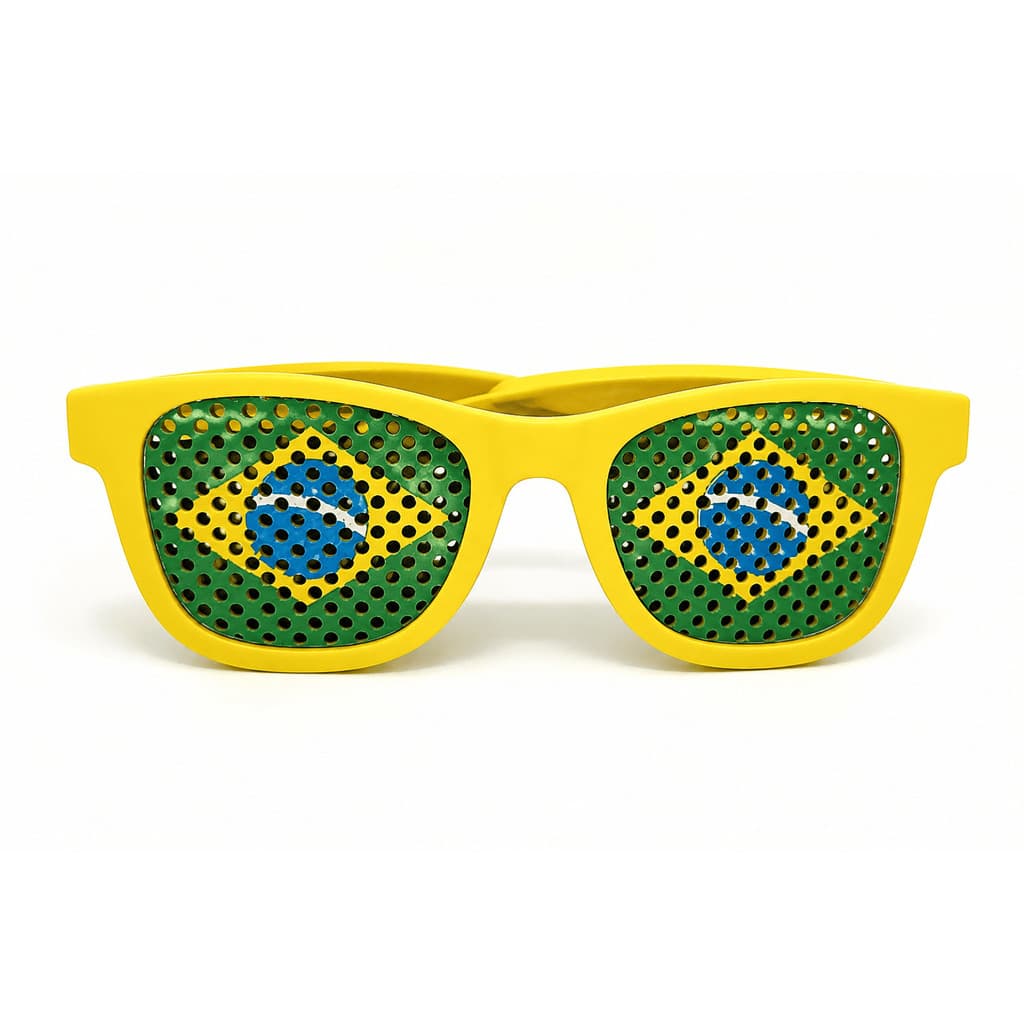 Óculos Brasil Copa 2026 Verde e Amarelo 15CM Bandeira Brasil