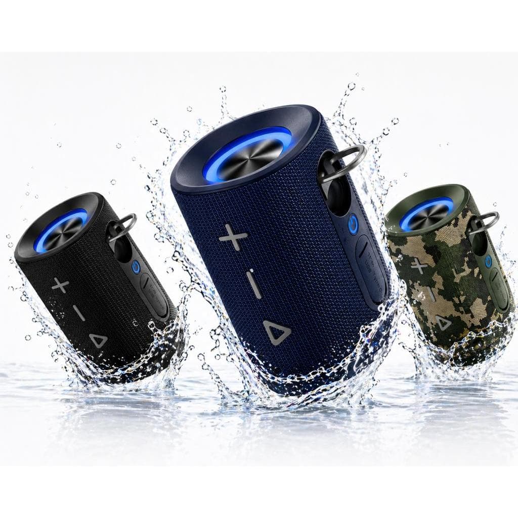 CAIXA SOM BLUETOOTH BASIKE IPX5 RGB POTENTE À PROVA D’ÁGUA
