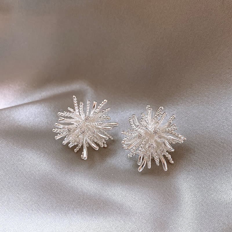 Bonito Dandelion fogos de artifício brincos feminino High-End único 2025 novos brincos nicho Design luz brincos de luxo