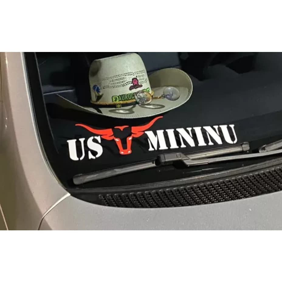 Adesivo US MININU Caminhonete Vida na Roça 40x8,0cm - Branco e Vermelho - Alta Qualidade