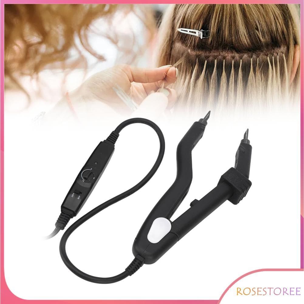 Rosestoree Ferramenta de extensão de cabelo, pinça de calor profissional, ferro para máquina de conector de extensão