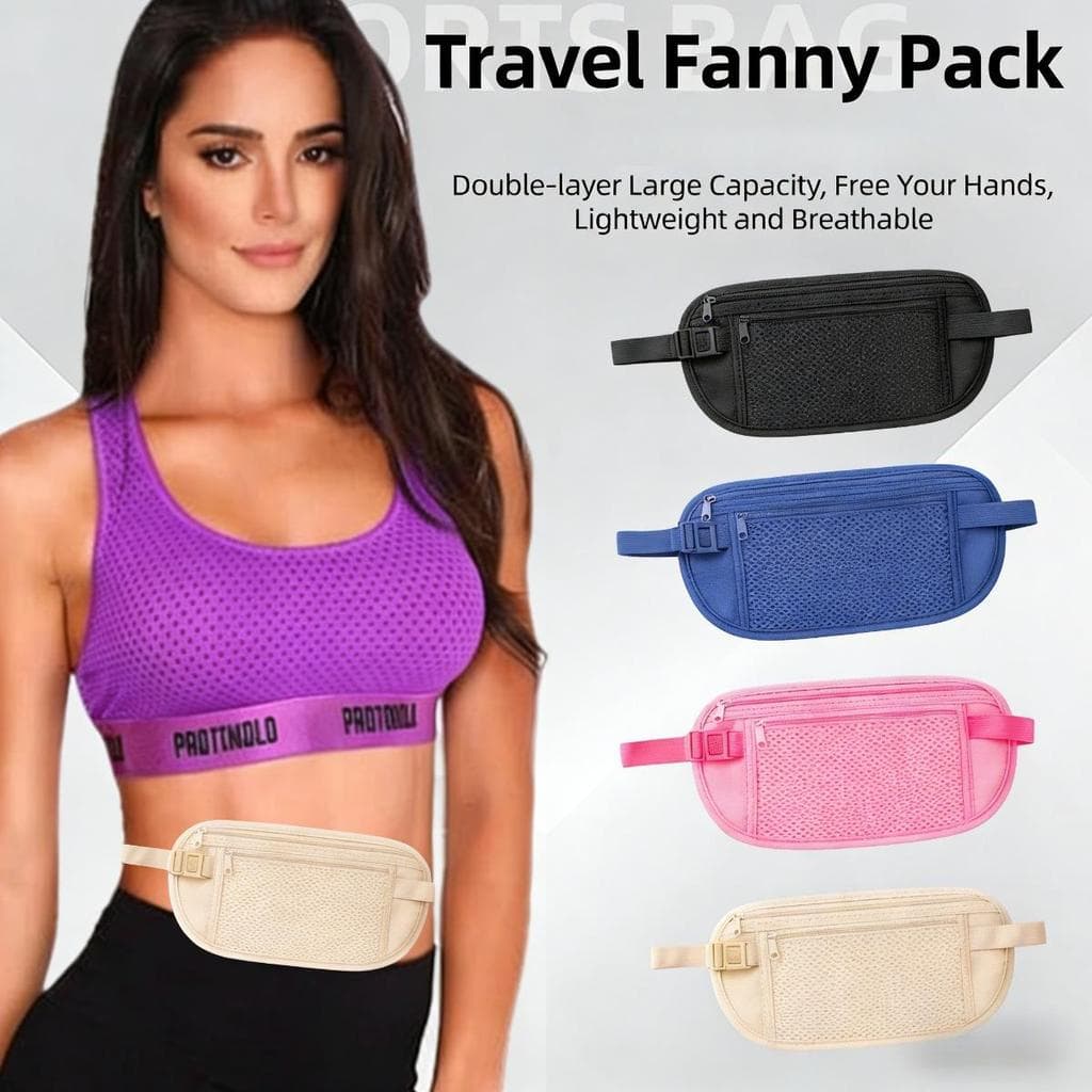 Cinto De Corrida Bolsa De Cintura Para Dinheiro De Viagem Fitness Oculta À Prova D'água Pochete Segura Telefone De Passa