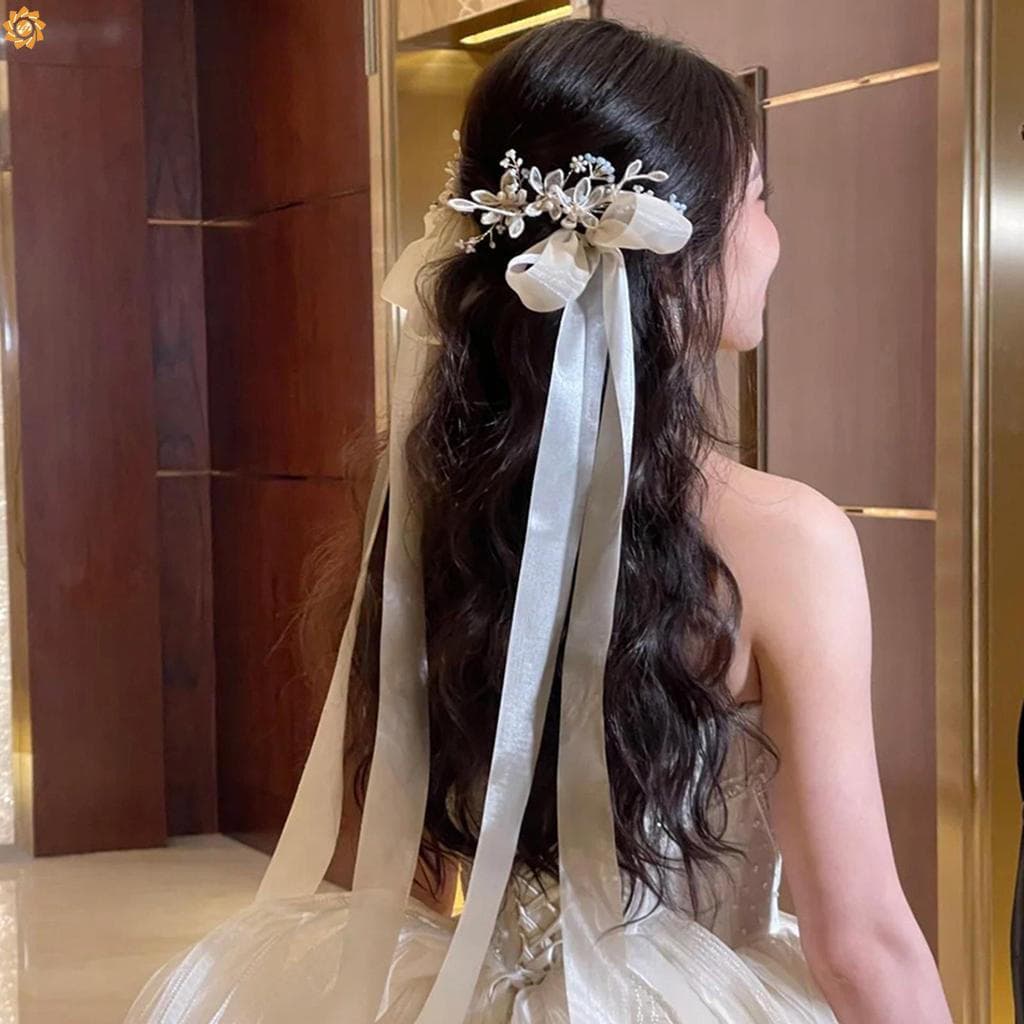 Grampo De Cabelo Com Laço De Fita Para Mulheres , Feito À Mão , Elegante , Acessório DIY , Estilo
