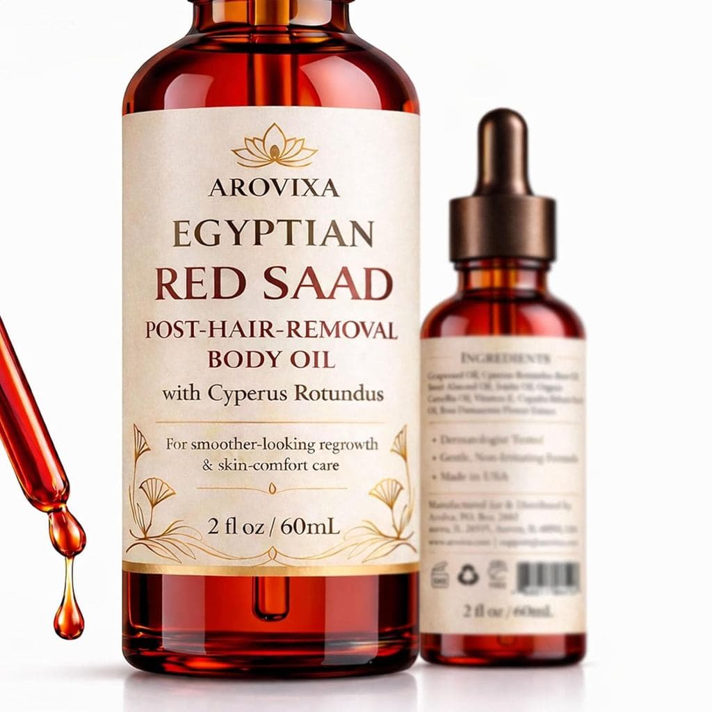 Óleo de Cyperus Rotundus Egípcio, Óleo Corporal Puro Vermelho Saad Pós-Depilação, Leve, de Baixo Odor, Cuidado para a Pe