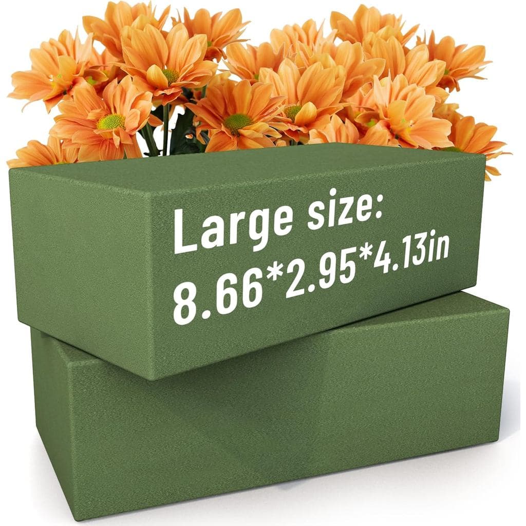 Blocos de Espuma Floral Max Shape Grandes de 9 Polegadas, Pacote com 2 Blocos de Espuma Floral Úmida, Espuma para Flores