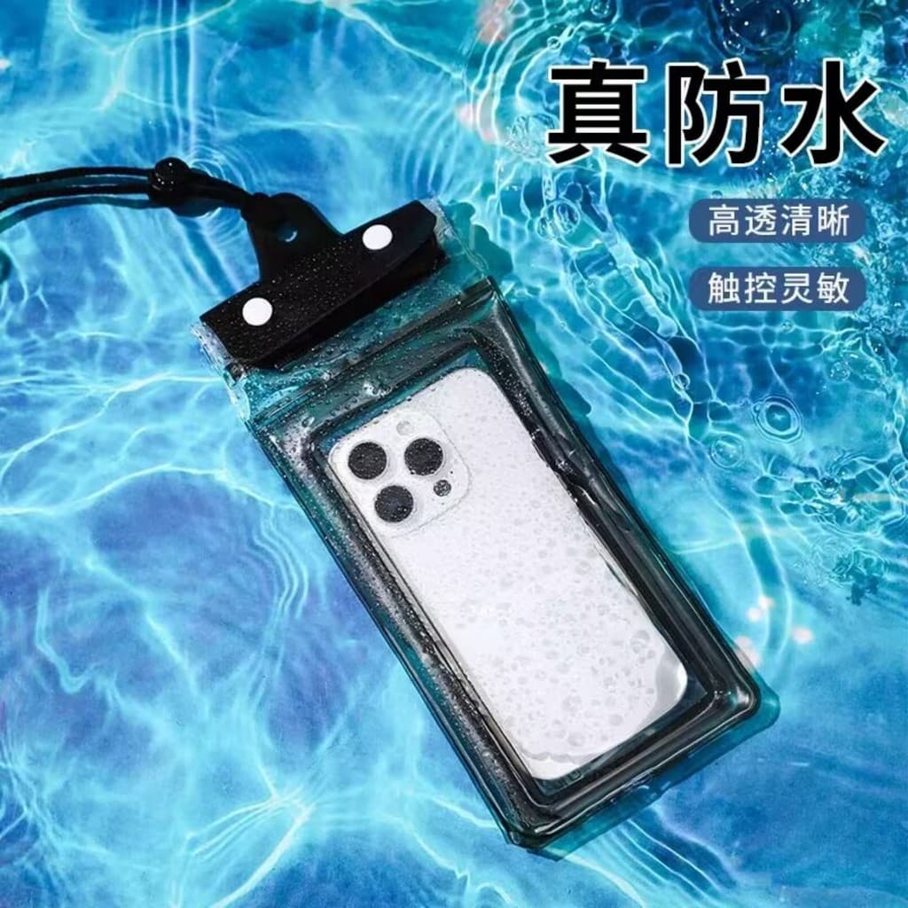 Bolsa para celular à prova d'água, tela sensível ao toque, equipamento de natação, à prova de chuva, totalmente fechada,