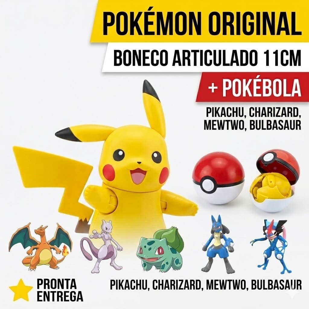 Brinquedo Pokémon Pikachu Transformável De Alta Qualidade - Presente Perfeito Para Crianças Envio Imediato