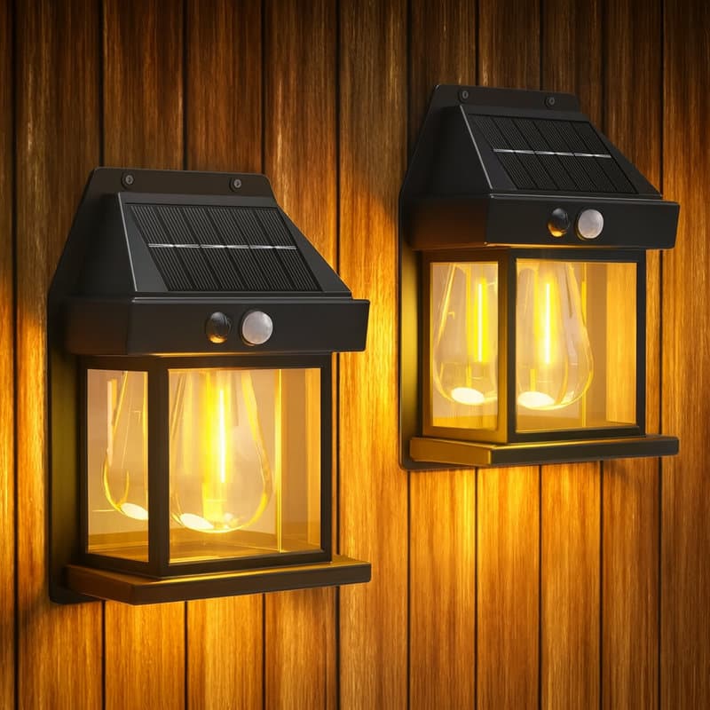Kit 02 Lâmpada De Led Recarregável Energia Solar Com Sensor