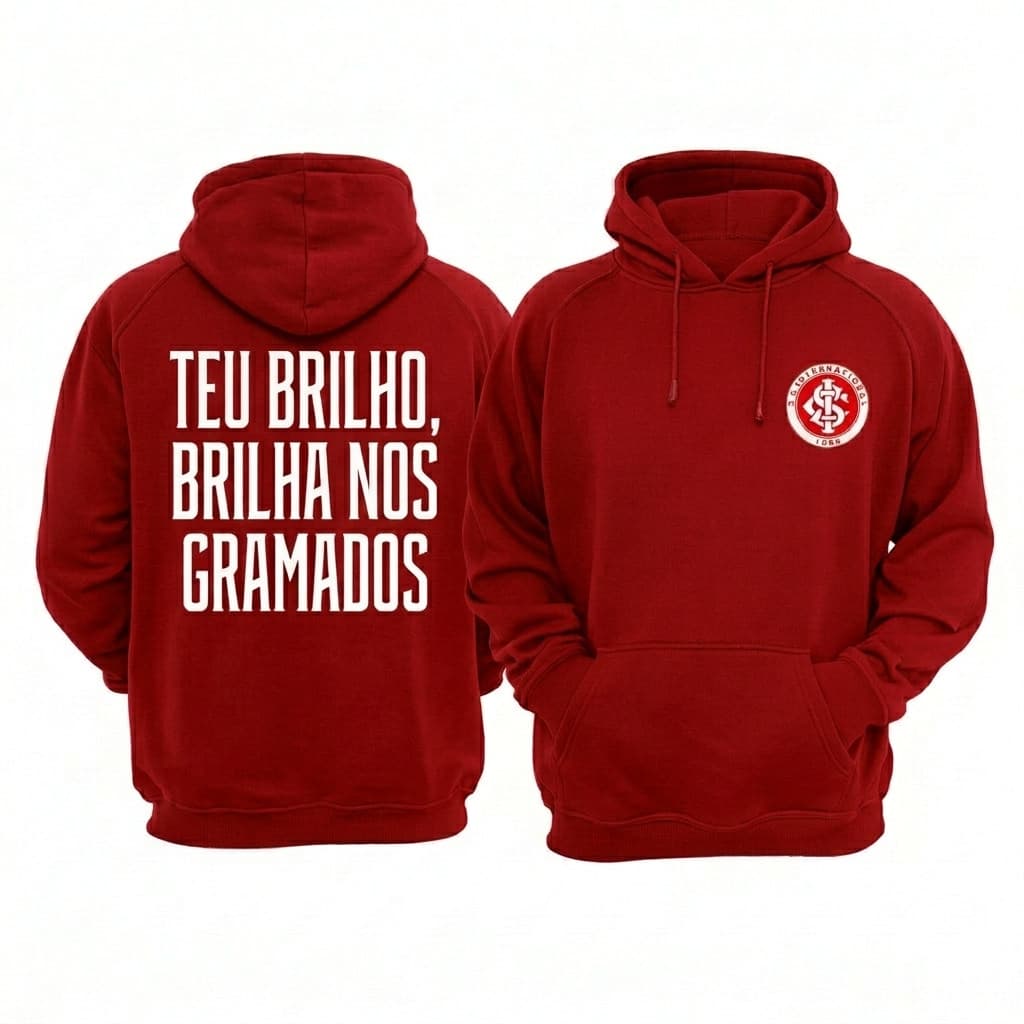 Moletom Masculino do Internacional Torcedor Blusa Frio Colorado Inter Agasalho Esportivo Futebol Brasileiro Time Gaucho